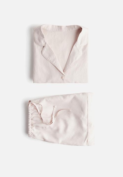 H&M - Linen-blend pyjamas - light dusty pink