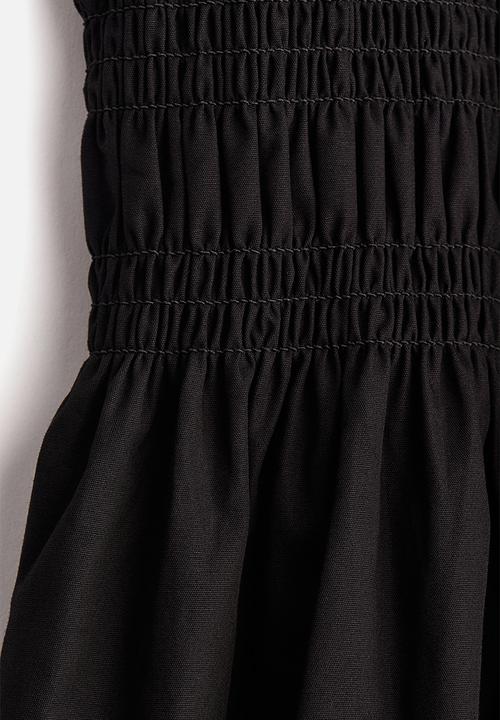 H&M - Smocked poplin dress - black