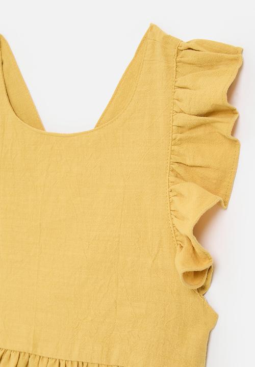 Pop Candy - Criss cross dress - mustard