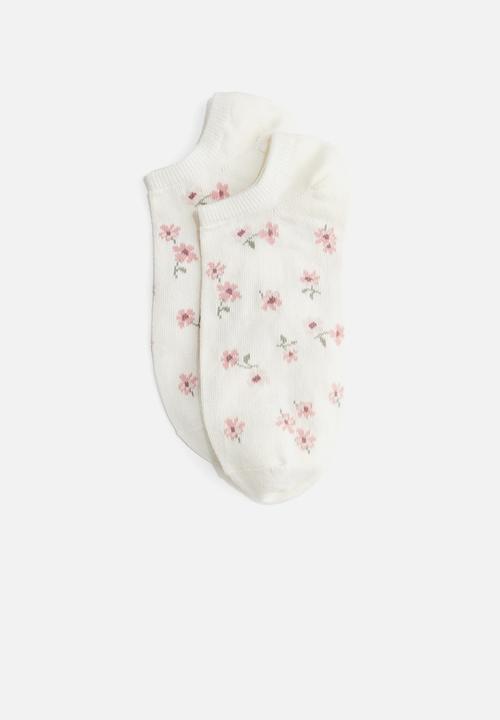 H&M - 7-Pack trainer socks - white floral
