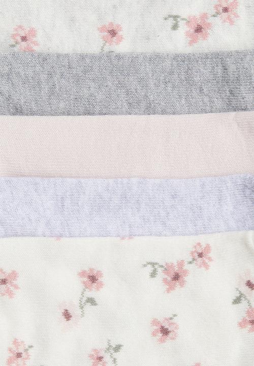 H&M - 7-Pack trainer socks - white floral