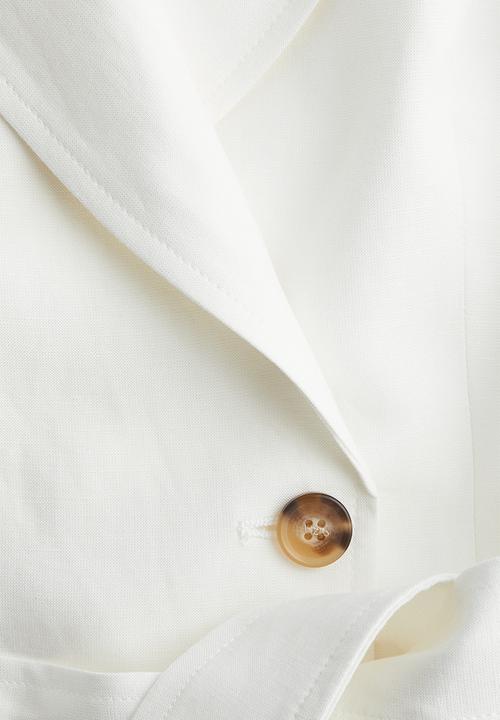 H&M - Linen-blend blazer dress - white