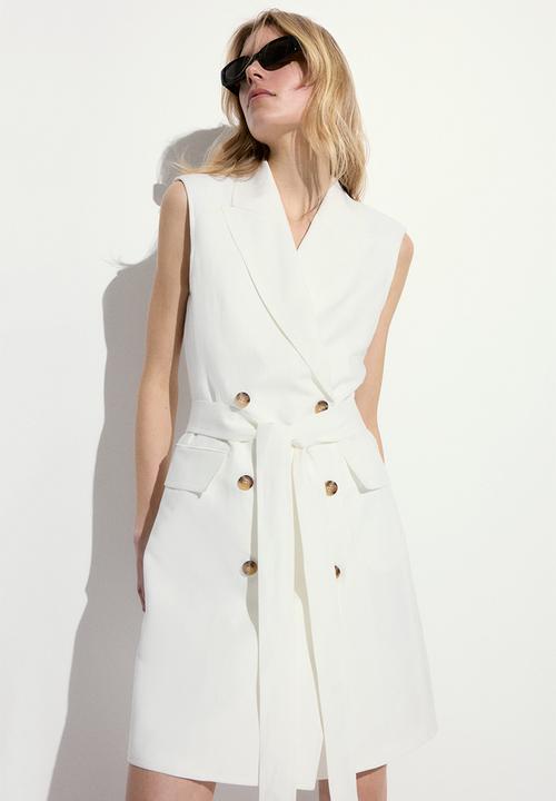 H&M - Linen-blend blazer dress - white