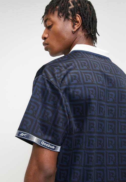 Reebok - Monogram Football Polo - Vector Navy Aop