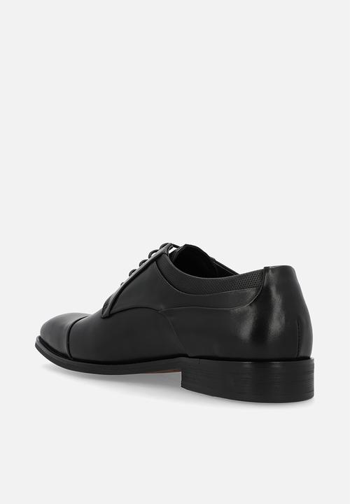 POLO - Panelled Gibson Lace Up  - Black Leather