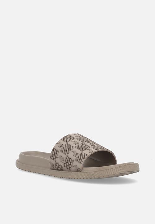 POLO - Block Monogram Pool Sandal - Taupe