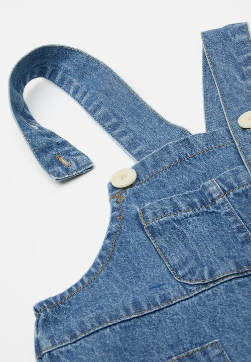 Pop Candy - Antique finish denim dungarees - blue