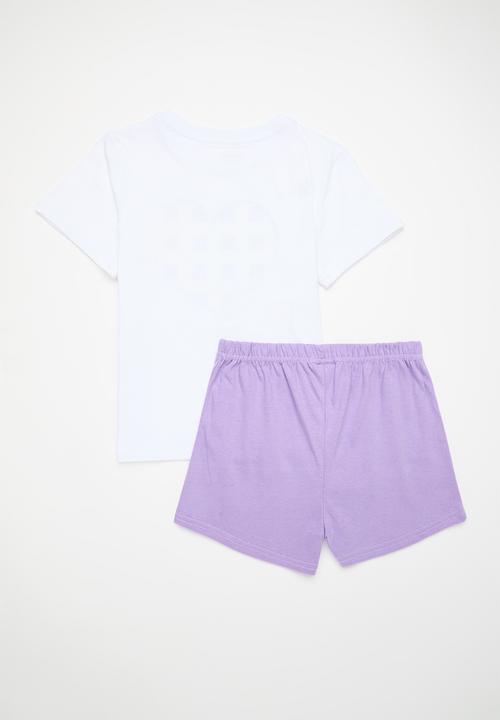 Pop Candy - PJ set with placement print - white/lilac