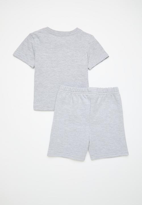 Pop Candy - Placement print tee with shorts - grey/club du soleil
