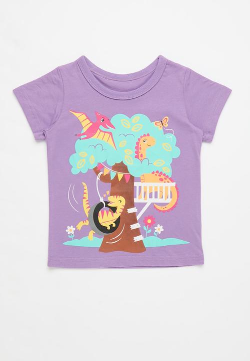Pop Candy - 3 pack graphic print tee - blue/purple/coral