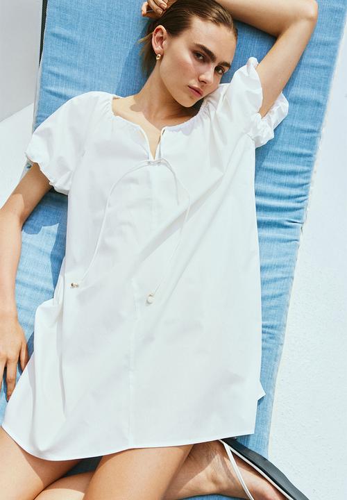 H&M - Drawstring-neck dress - white