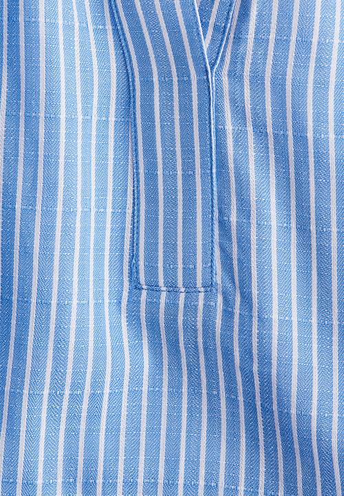 H&M - A-line muslin dress - light blue striped