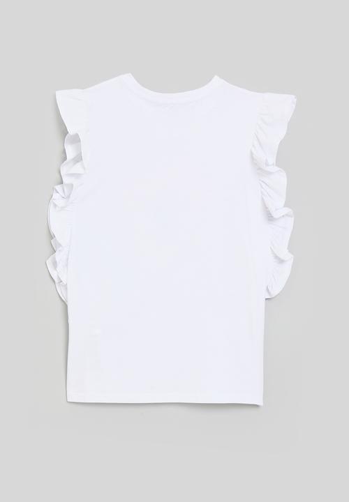 POLO - Girls jessica frill sleeve tee - white