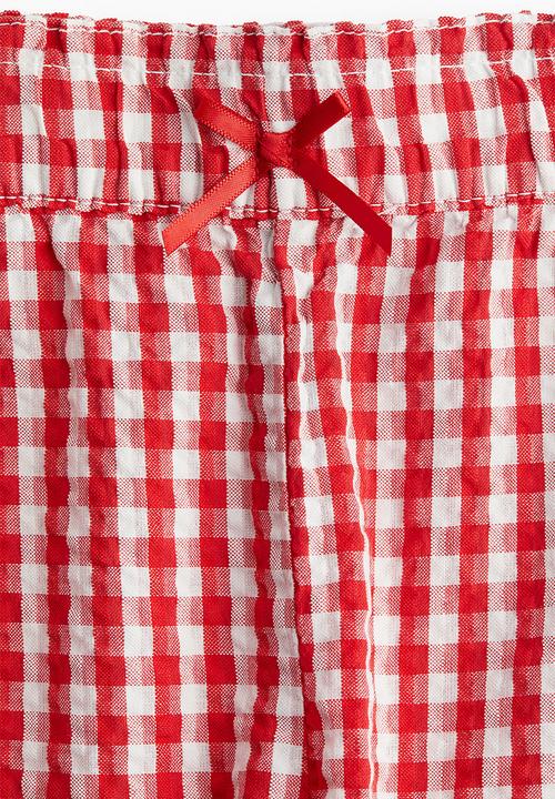H&M - Seersucker pull-on shorts - red gingham check