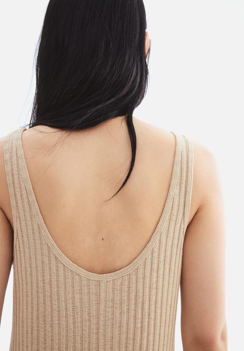 H&M - Rib-knit dress - beige