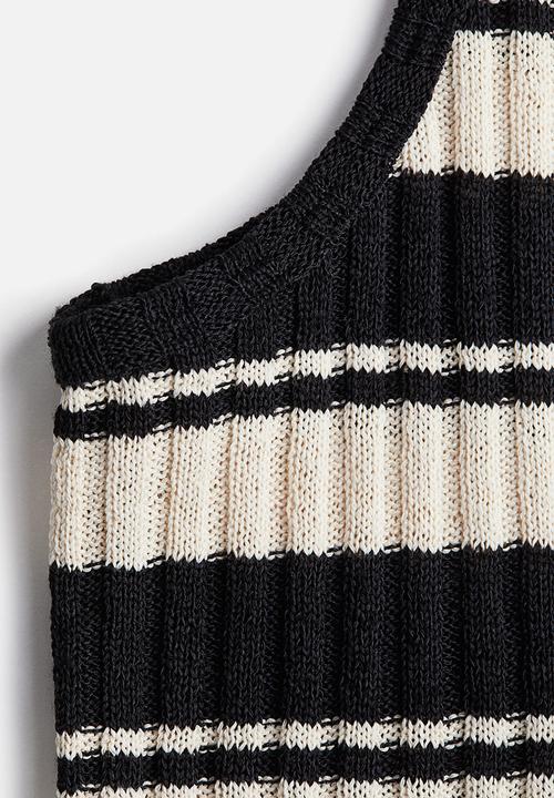 H&M - Rib-knit dress - black striped