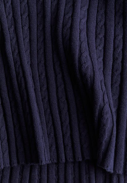 H&M - Cable-knit skirt - navy blue