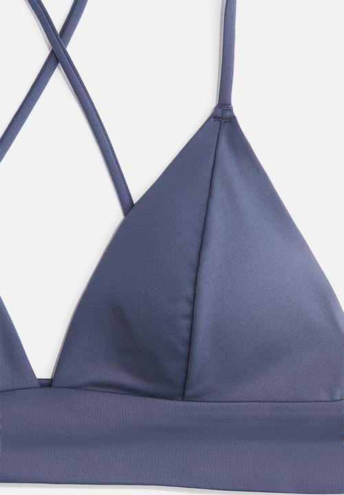 H&M - Padded bikini top - dusty blue
