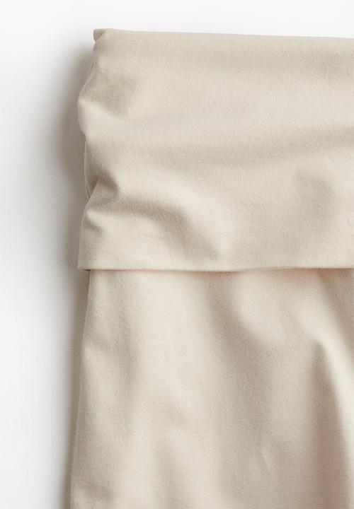 H&M - Foldover-waist jersey trousers - light beige