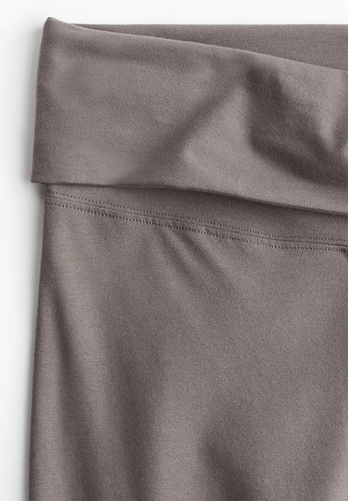 H&M - Foldover-waist jersey trousers - dusty grey