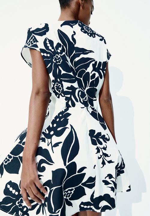 H&M - Button-front cotton dress - white patterned