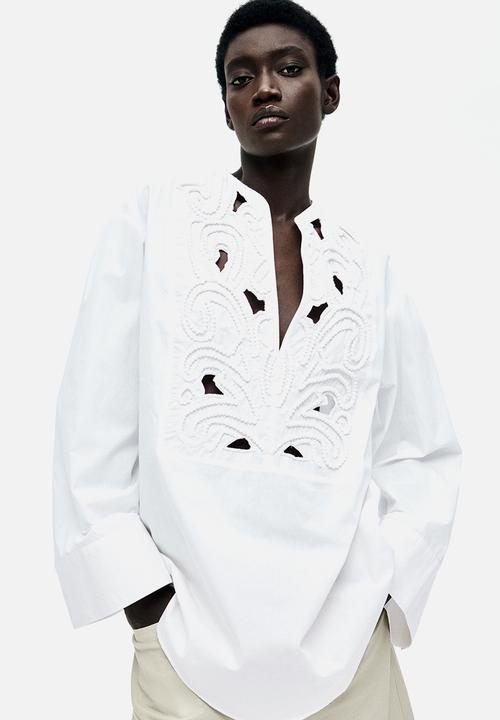 H&M - Broderie anglaise blouse - white