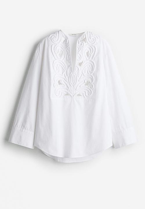 H&M - Broderie anglaise blouse - white