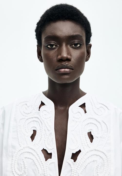 H&M - Broderie anglaise blouse - white