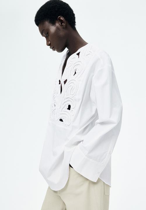H&M - Broderie anglaise blouse - white