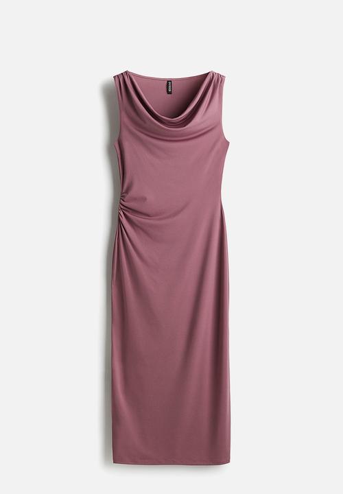H&M - Draped midi dress - dusty pink