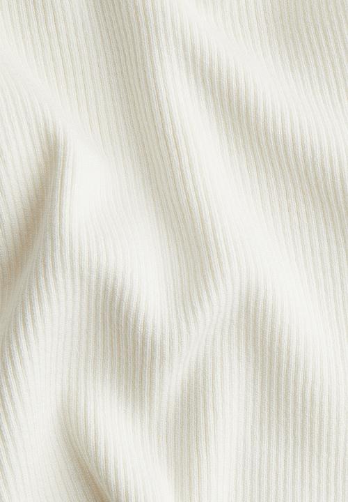 H&M - Rib-knit off-the-shoulder top - white
