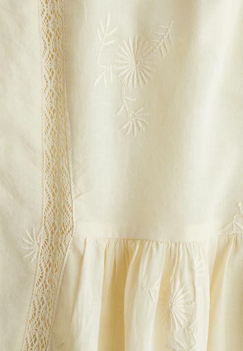 H&M - Cotton tunic dress - pale yellow