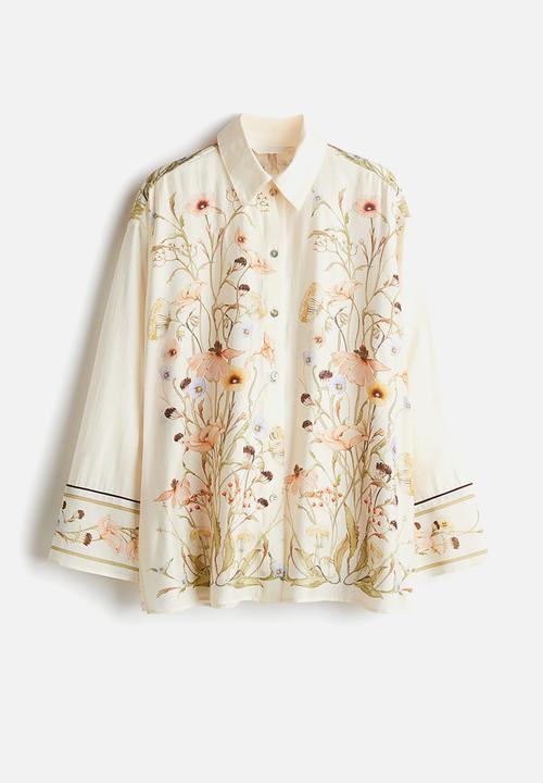 H&M - Floral-motif shirt - multi,white