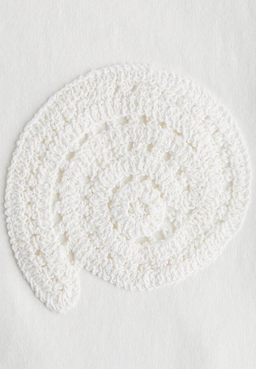 H&M - Motif-detail T-shirt - white seashells
