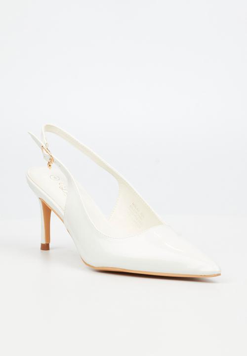 Miss Black - Nola 3 slingback low heel - white