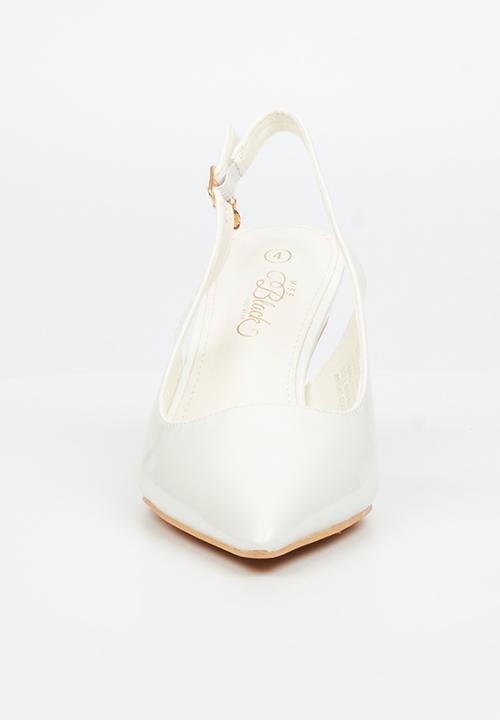 Miss Black - Nola 3 slingback low heel - white