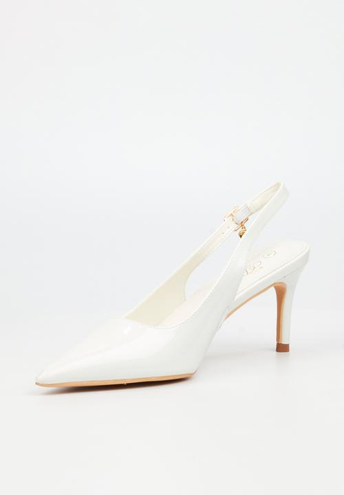Miss Black - Nola 3 slingback low heel - white