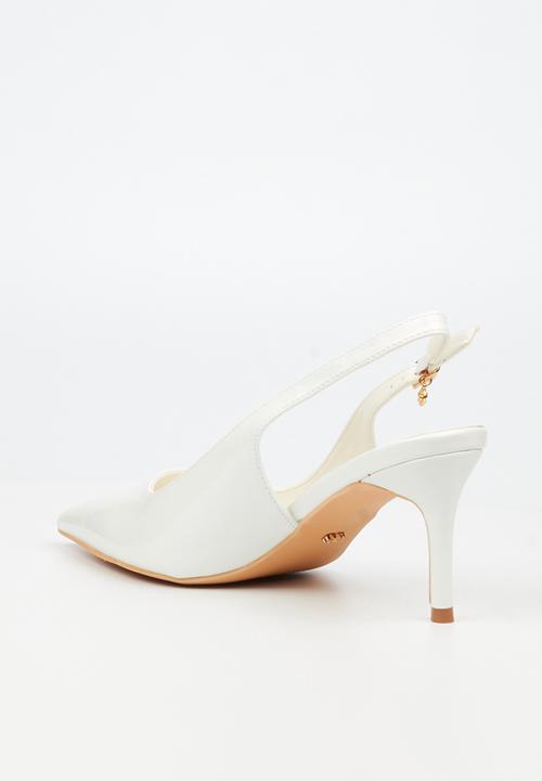 Miss Black - Nola 3 slingback low heel - white