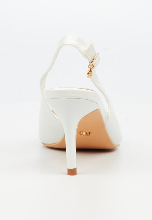 Miss Black - Nola 3 slingback low heel - white