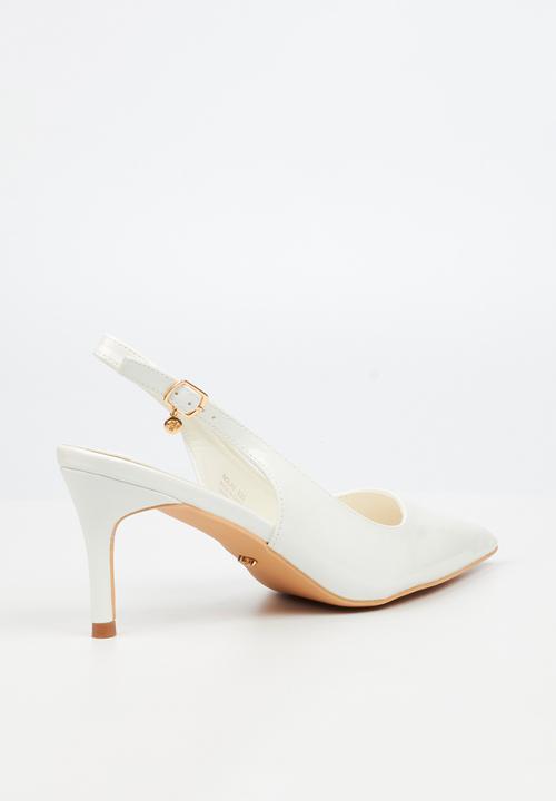 Miss Black - Nola 3 slingback low heel - white