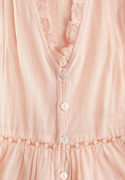 H&M - Pintucked blouse - peach pink