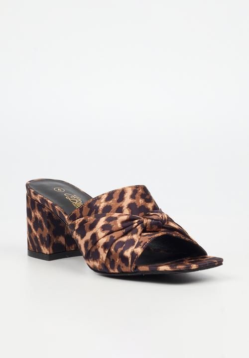 Miss Black - Nolwazi 1 block heel mule - leopard