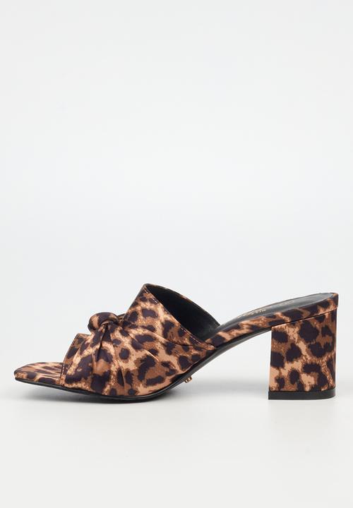 Miss Black - Nolwazi 1 block heel mule - leopard