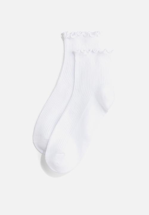 H&M - 5-pack ankle socks - white