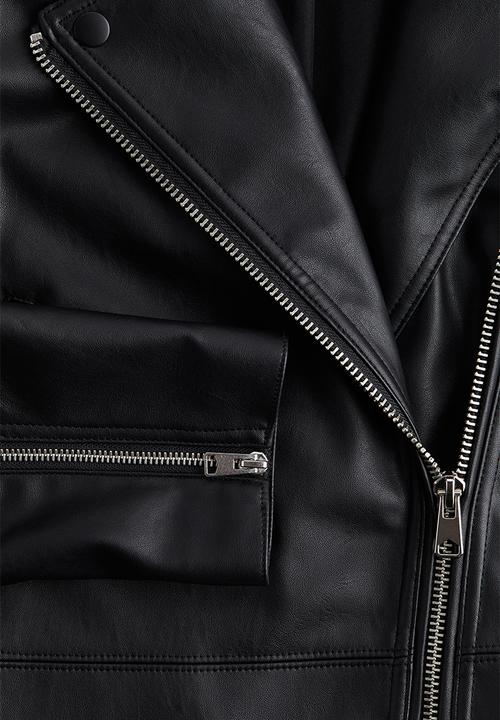 H&M - Short biker jacket - black