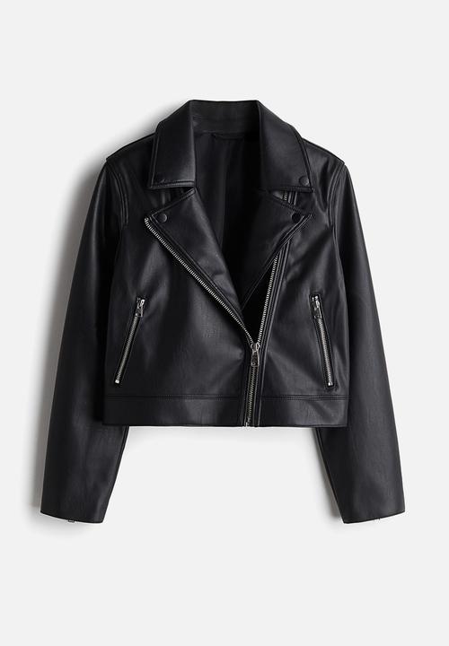H&M - Short biker jacket - black