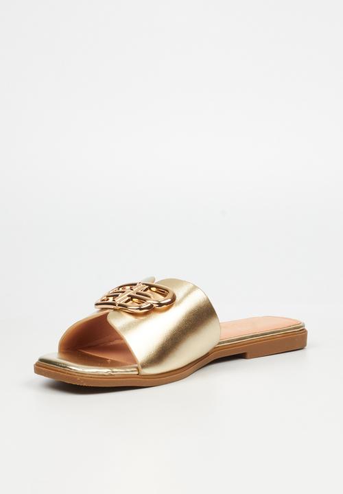 Miss Black - Syrup 1 flat sandal - gold