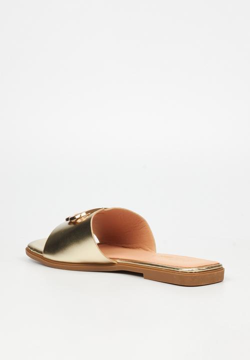 Miss Black - Syrup 1 flat sandal - gold