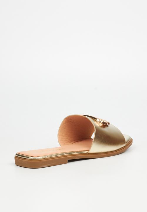 Miss Black - Syrup 1 flat sandal - gold