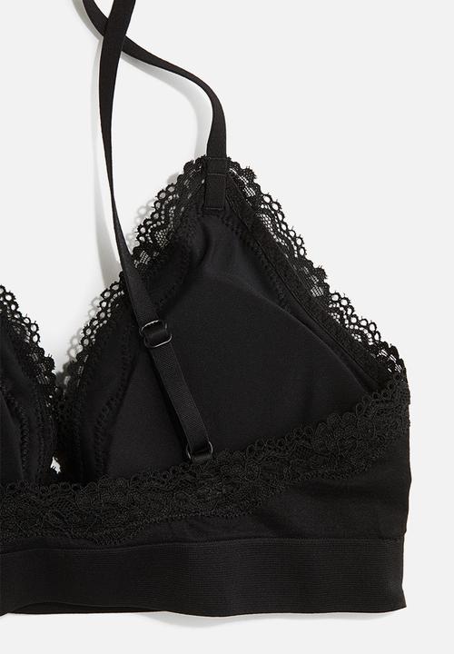 H&M - Seamless padded soft bra - black